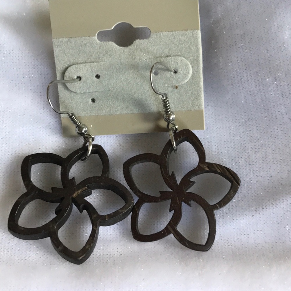 Custom made Plumeria wooden earrings